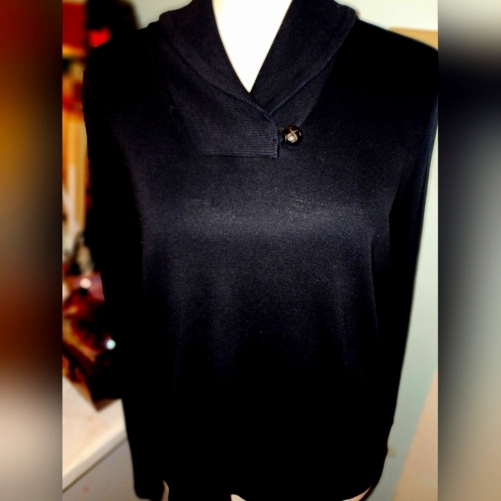 LAUREN RALPH LAUREN SHAWL NECK SWEATER